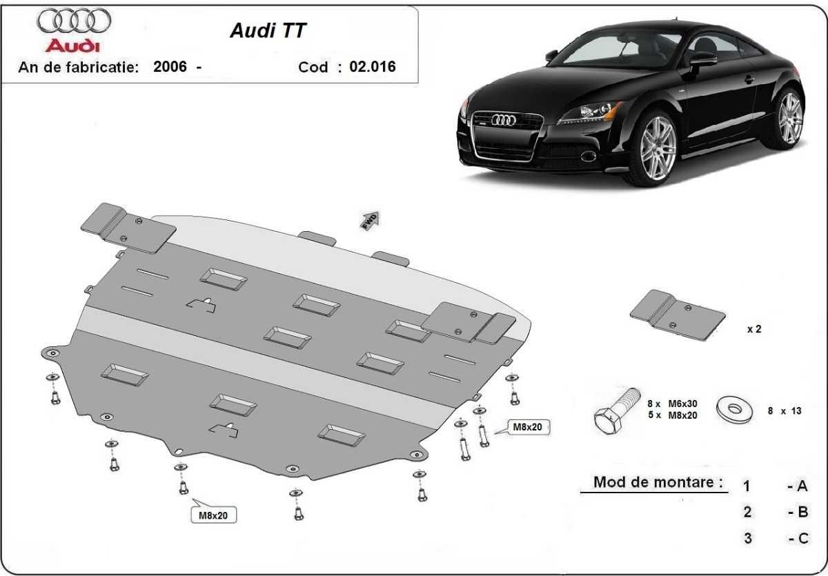 Метална кора под двигател и скоростна кутия Audi TT 2006г – 2014г