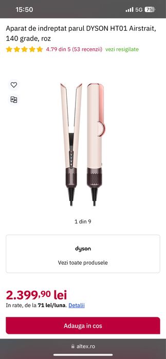 Dyson airstrait pink