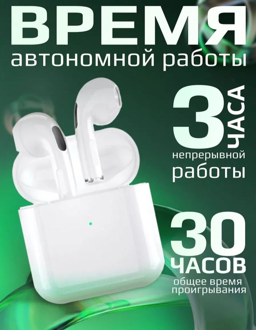 Наушники Pods Pro 4 - Bluetooth, сенсорные, с микрофоном, белые, для A