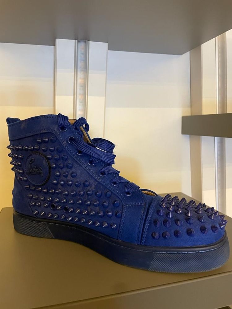 Christian Louboutin Blue Suede Spikes 1:1