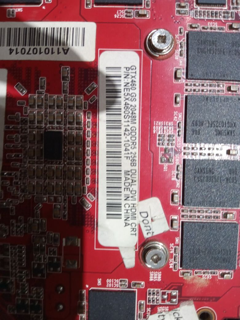 GTX460gs на 2 gb в нерабочем состоянии