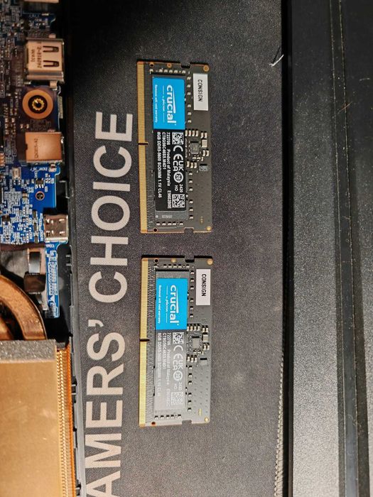 Memorie sodim, notebook Crucial 8GB sau 16GB DDR5, 5600MHz noi.