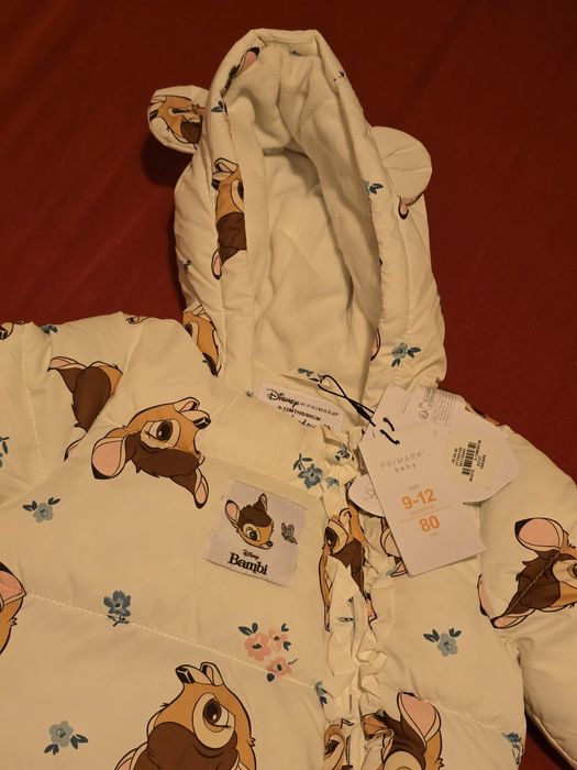 Combinezon iarnă Primark, Disney, Bambi, marimea 80 (9-12 luni). Nou
