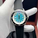breitling superocean rubber strap silver