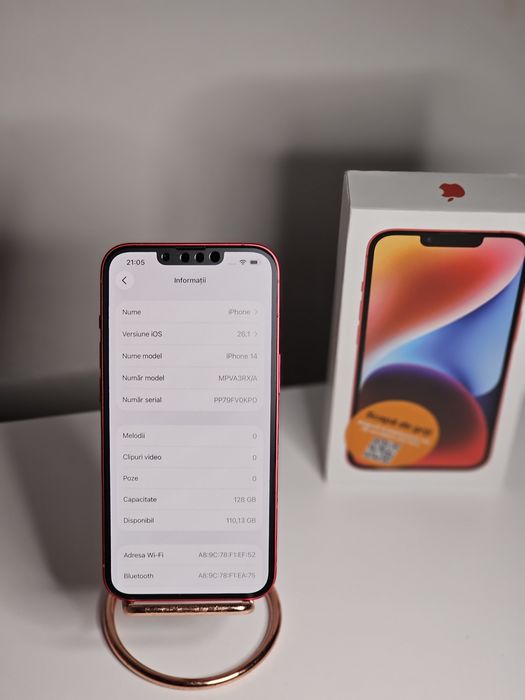 iPhone 14 Red Product 93% impecabil full box +huse/ folie / cablu