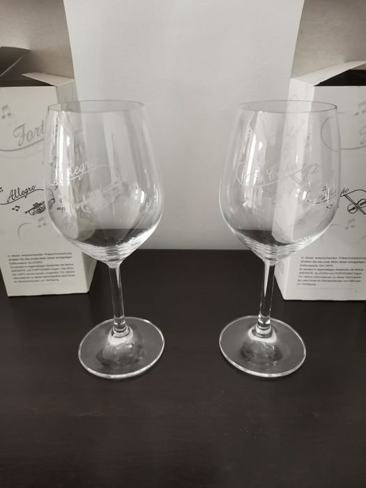 Set pereche pahare înalte cristal gravat Rastal Germania