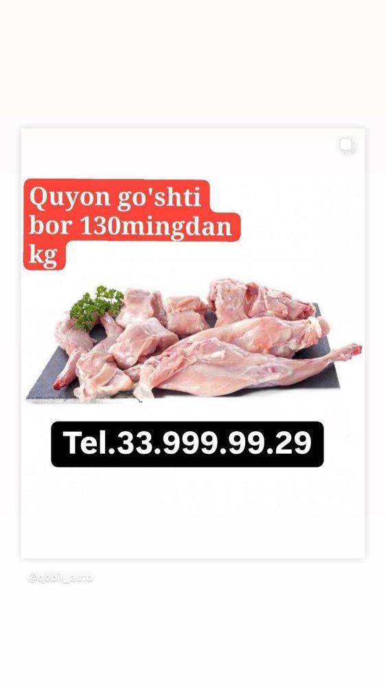 Quyon goshi honadonda boqilgan quyon sveji soyberamiza ferma mas