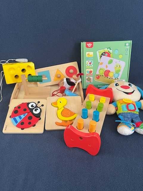 Монтесори играчки 10 бр + тавичка