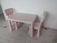 Masuta fetite, 2 scaune, plastic, Ikea