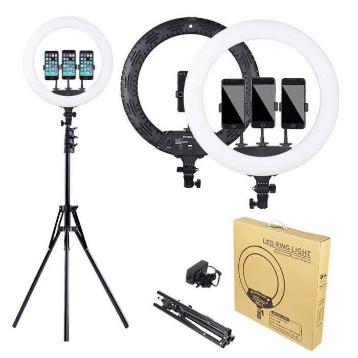 Lampa circulara LED lumina rece/calda, geanta, Ring Light 35cm HQ14