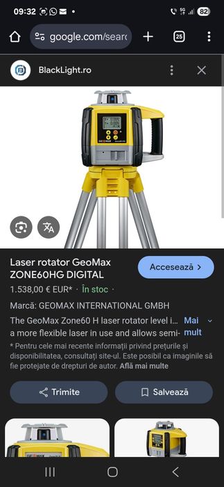 Geomax Zone 60 HG nivela laser rotativa cu panta pe 2 axe hilti