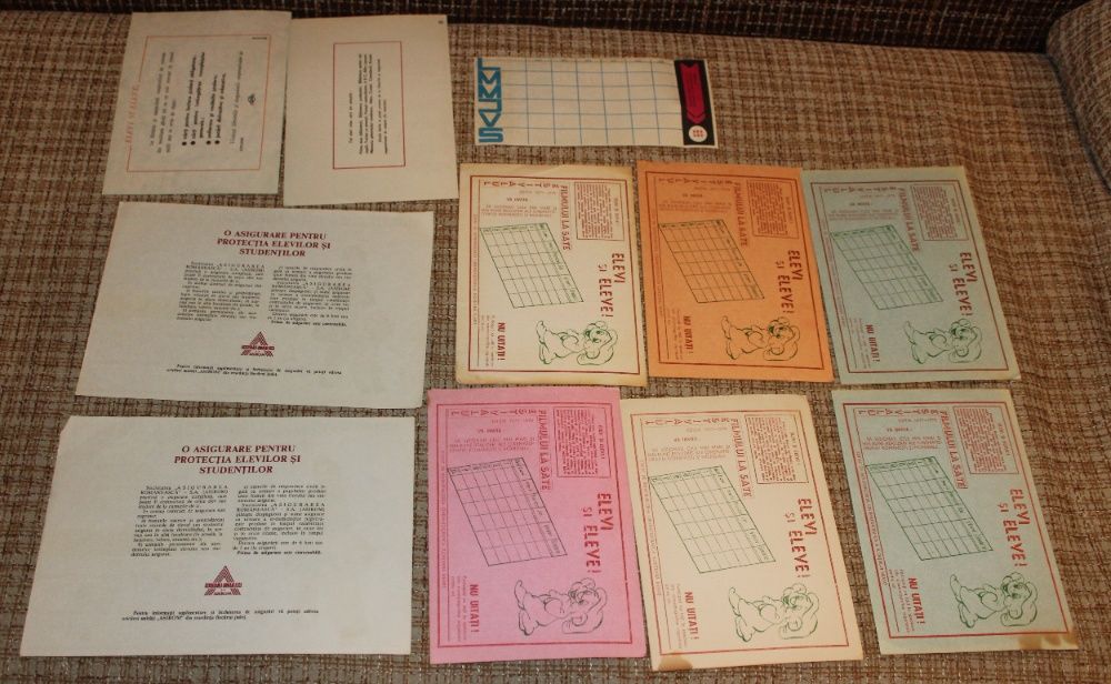 lot calendare de buzunar 1972-2020 orare vechi semne de carte diplome