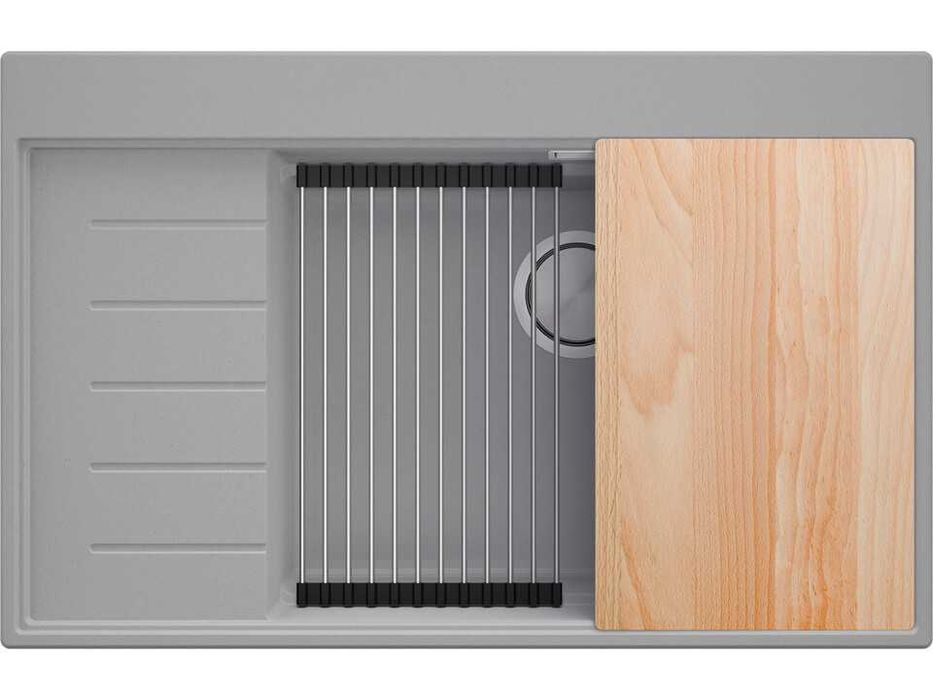 Сива гранитна кухненска мивка Сидни 780-60 Ergo Multilevel 780х500