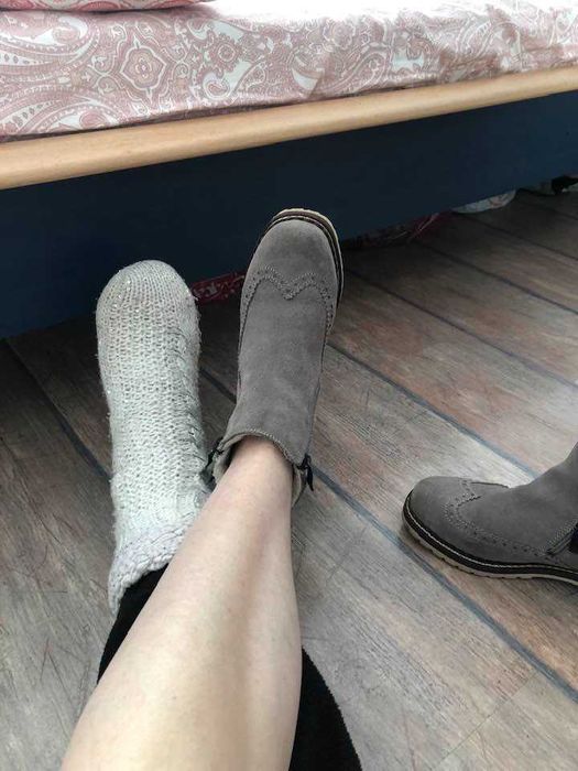 боти от естествен велур Tamaris