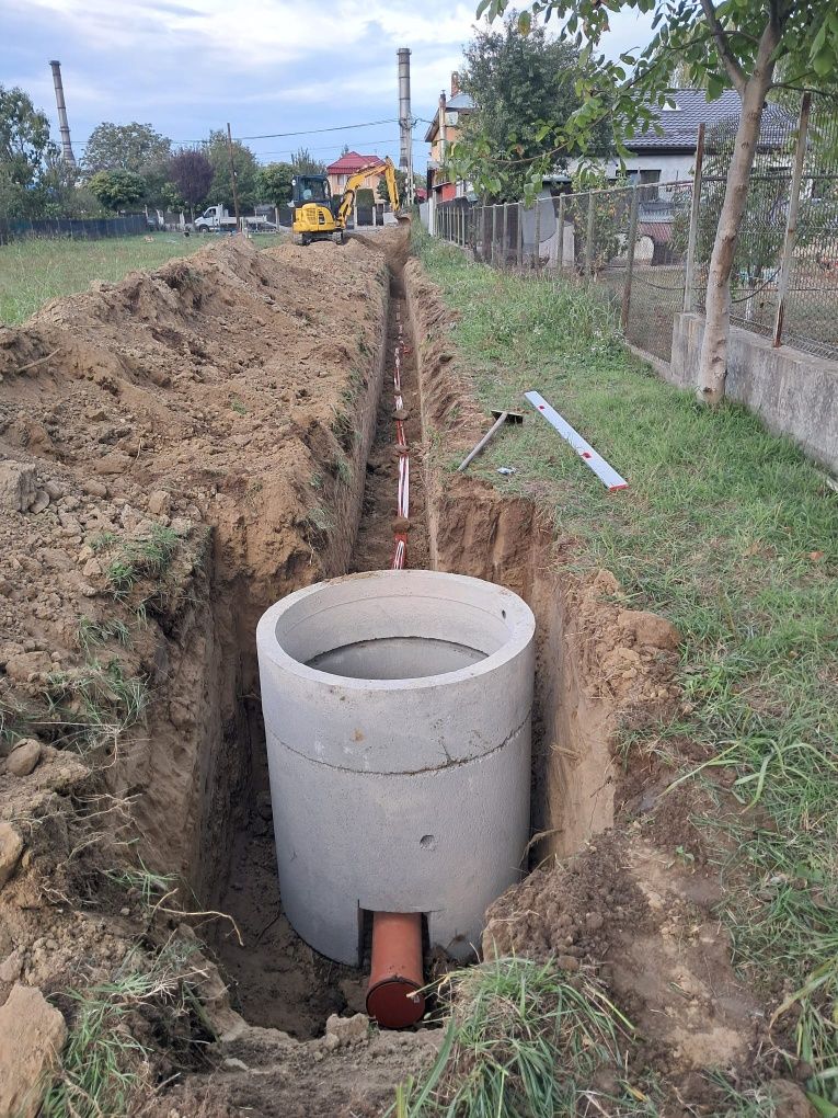 Execut branșamente apa- canal, montaj fose septice