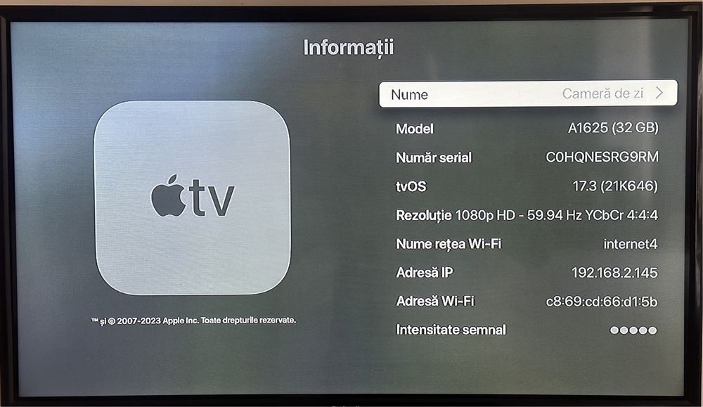 Apple TV A1625 32Gb full box oglindire ipad iphone macbook