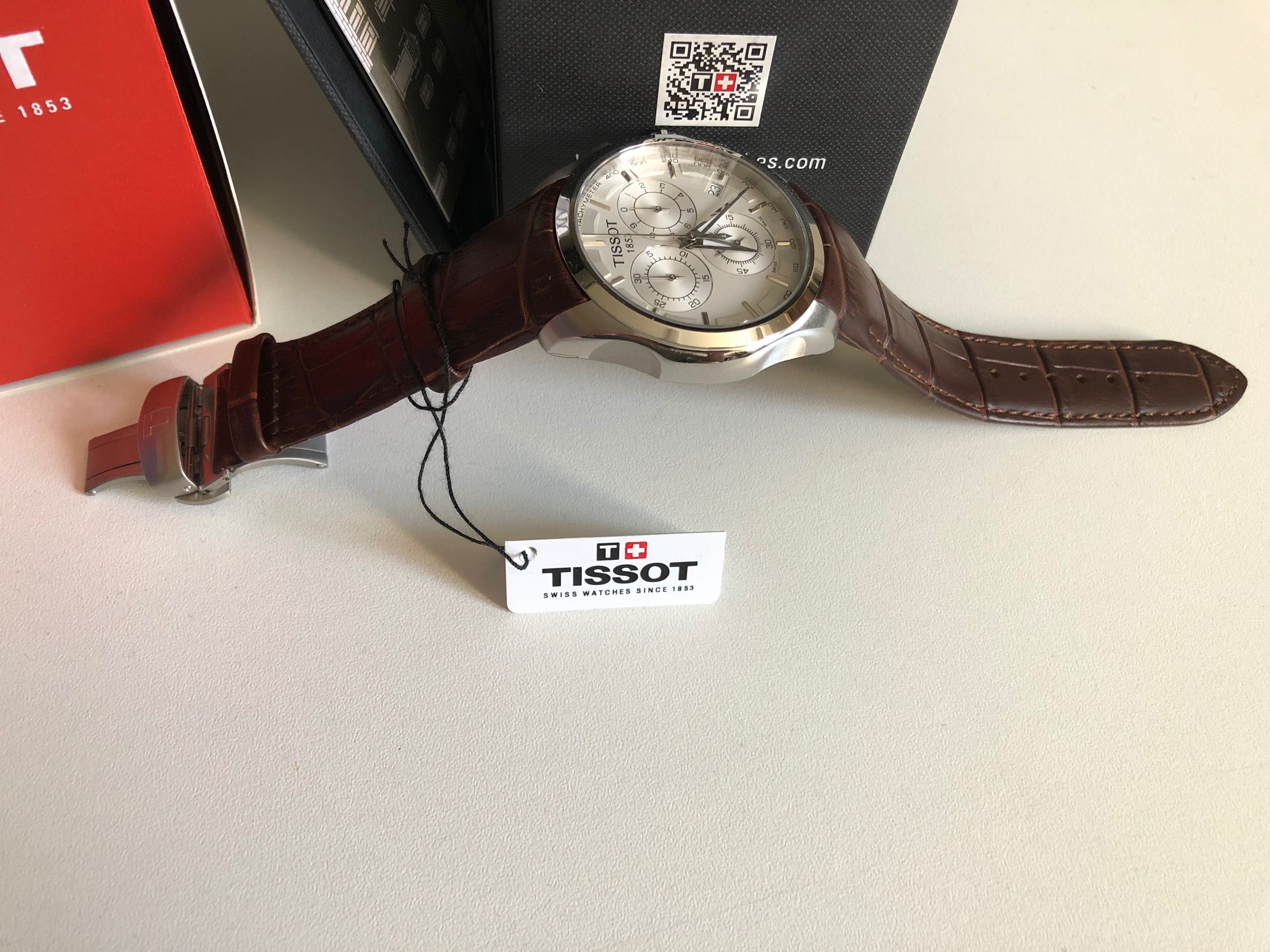 Tissot Couturier Chronograph, Ceas Tissot Couturier Piele Maro