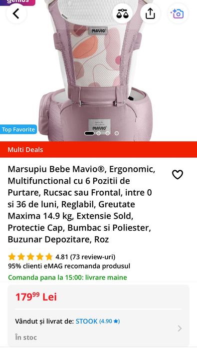 Marsupiu ergonomic bebe Mavio