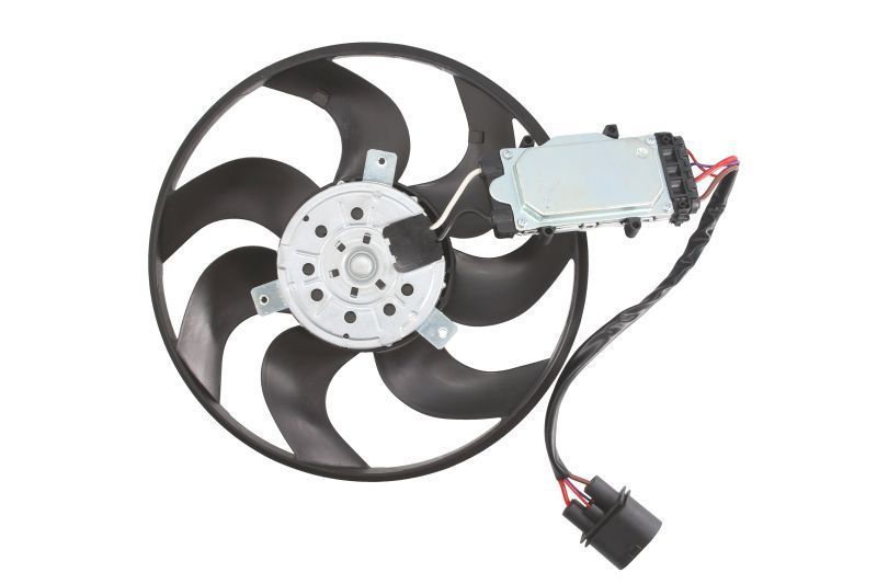 GMV ventilator radiator Audi Q7 (4L), 2005-2015, Porsche Cayenne 2002-2010; VW Touareg (7L), 2002-2010; motor TDI, diesel, 4 pini, cu modul de control electronic
