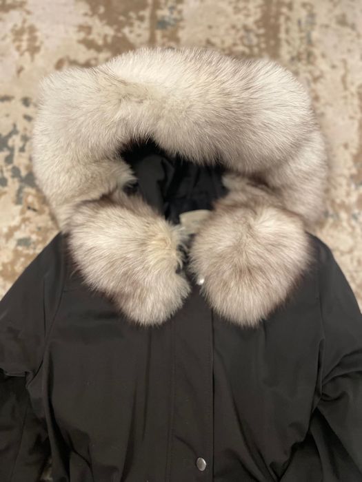 Geaca Parka cu blana vulpe argintie