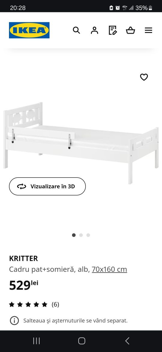 2 paturi copii Ikea 160x70cm +somiere + saltele