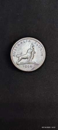 Moneda argint 1 Florin, AUSTRALIA, 1954