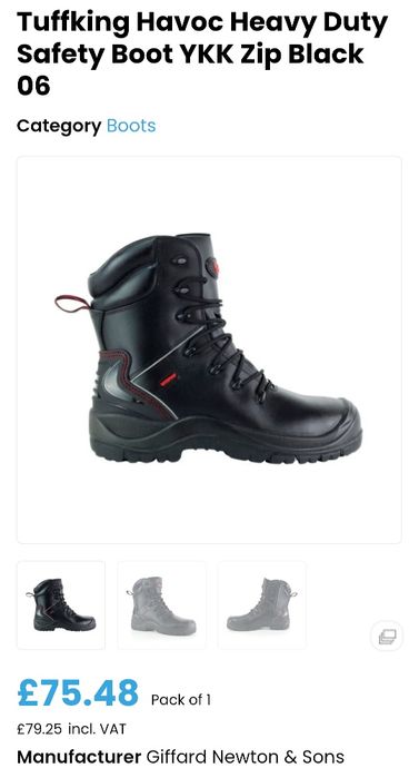 Кожные зимние спец. ботинки Tuffking Havoc Heavy Duty Safety