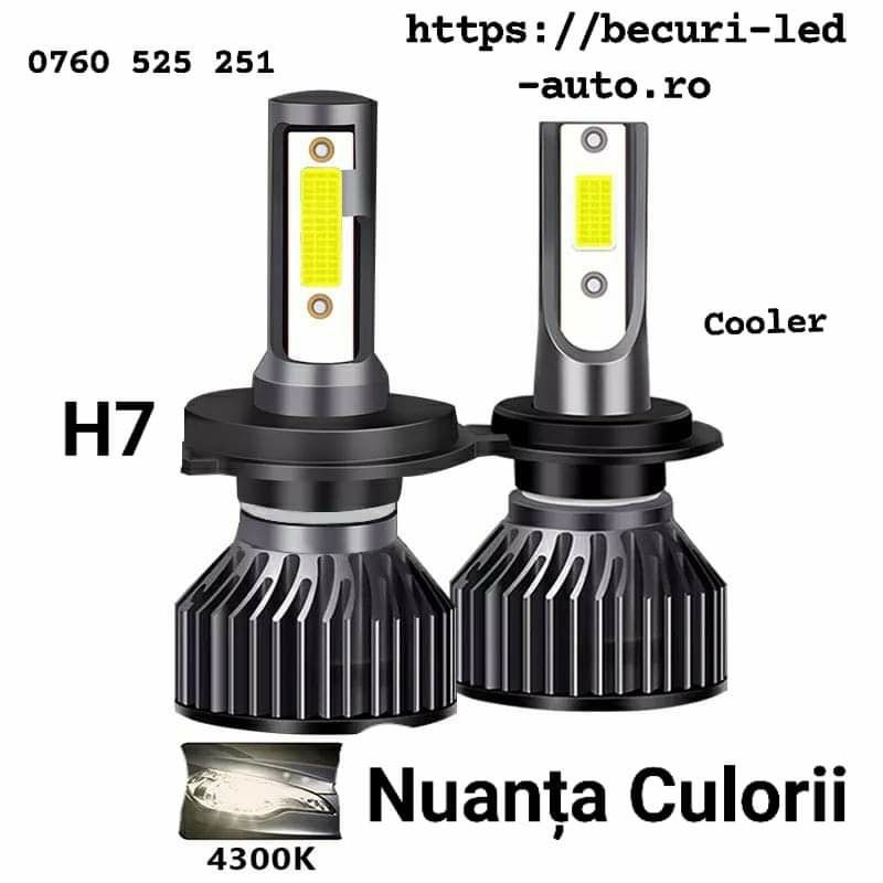 Kit Becuri Led Auto-Moto H7 / 4300k/6000/8000K/100W/20000Lumeni