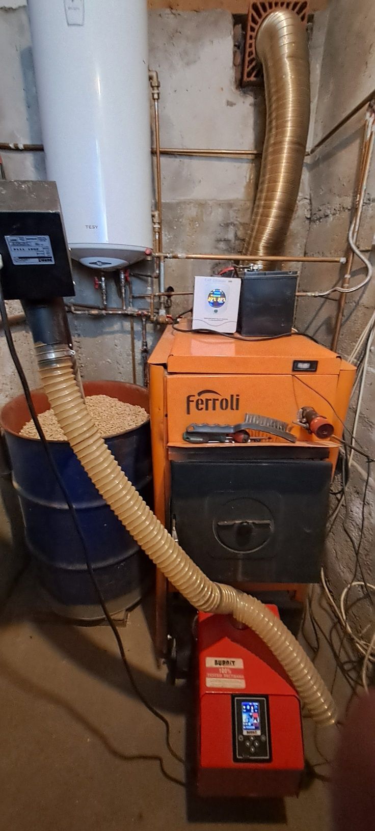 Centrală lemne și peleți Ferroli 30kw