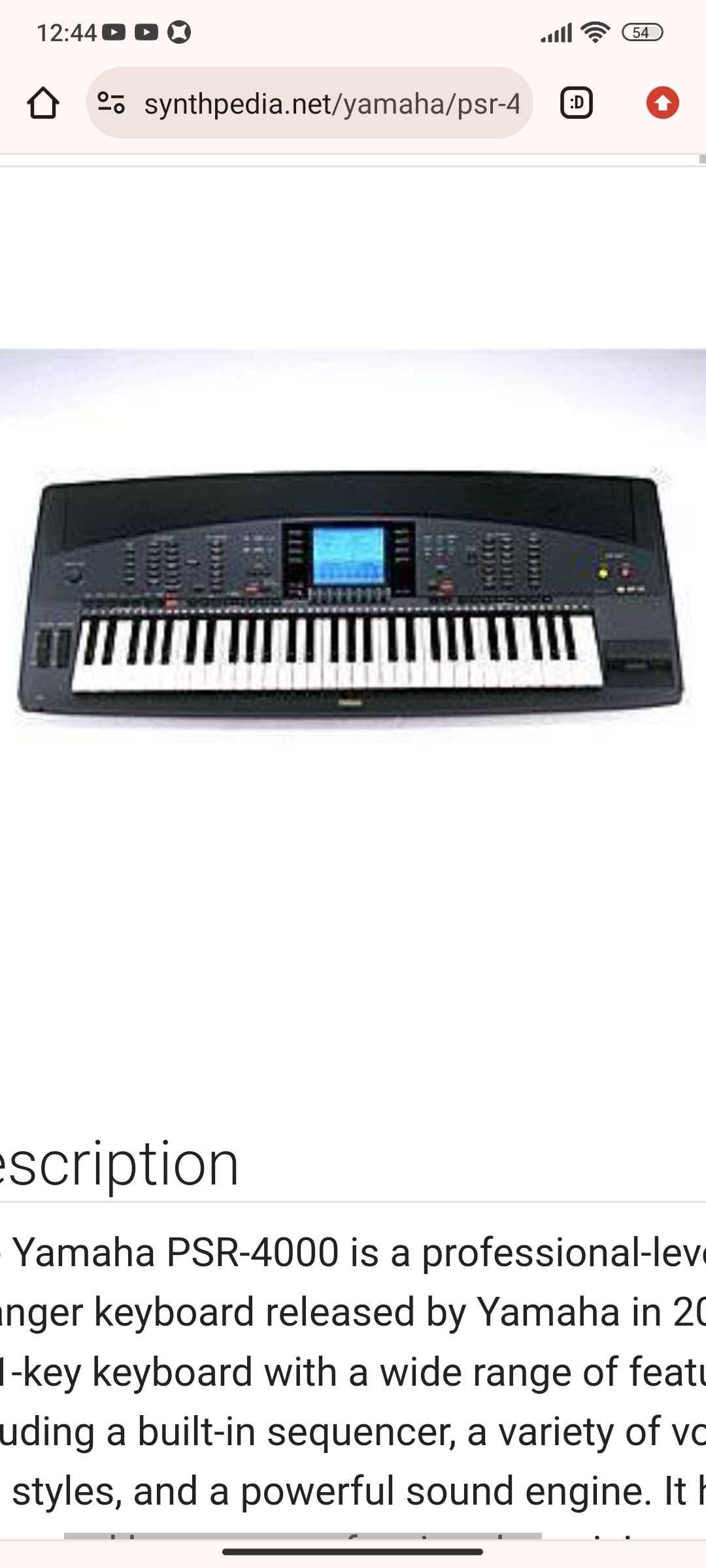 Синтезатор Yamaha psr4000