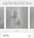 Mid century 2 lampa perete