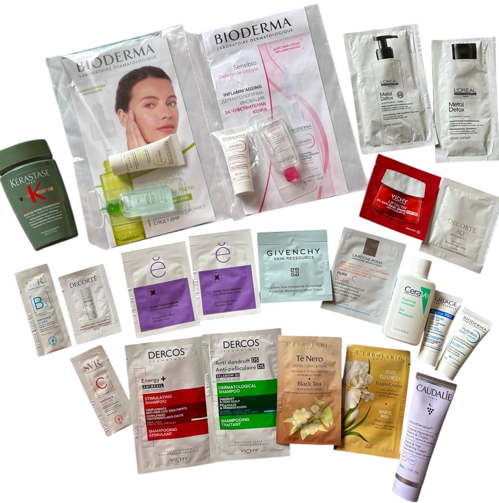 Лот козметика Givenchy, Vichy, Kerastase, Bioderma, Caudalie промоция