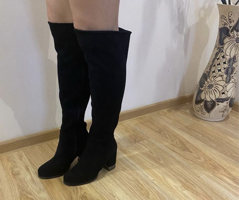 Продам сапоги еврозима замшевые