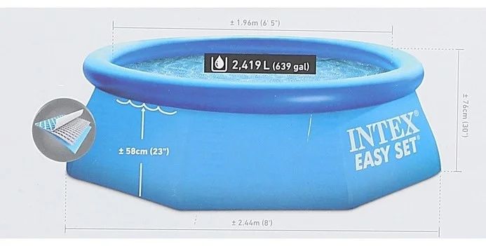 Надувной бассейн Интекс 1.8м, 2.4м, 3.1м, 3.7м + ПОДАРОК