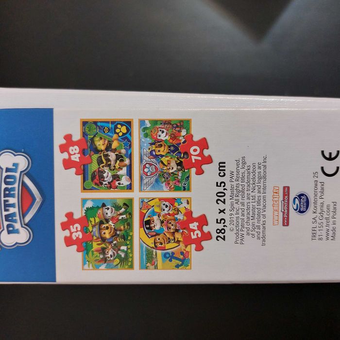 Puzzle 4 in 1 cu Patrula catelusilor