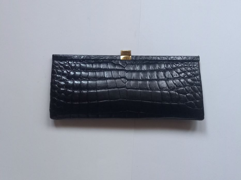 Geantă tip plic, vintage,din piele de crocodil