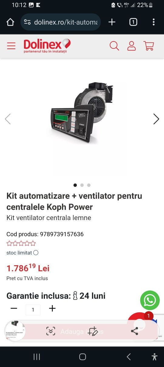 Kit automatizare centrala termica +ventilator