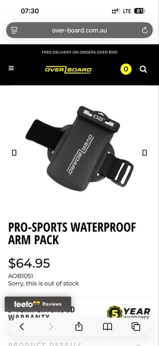 Husa telefon waterproof 6m overboard armband mana alergare sup inot