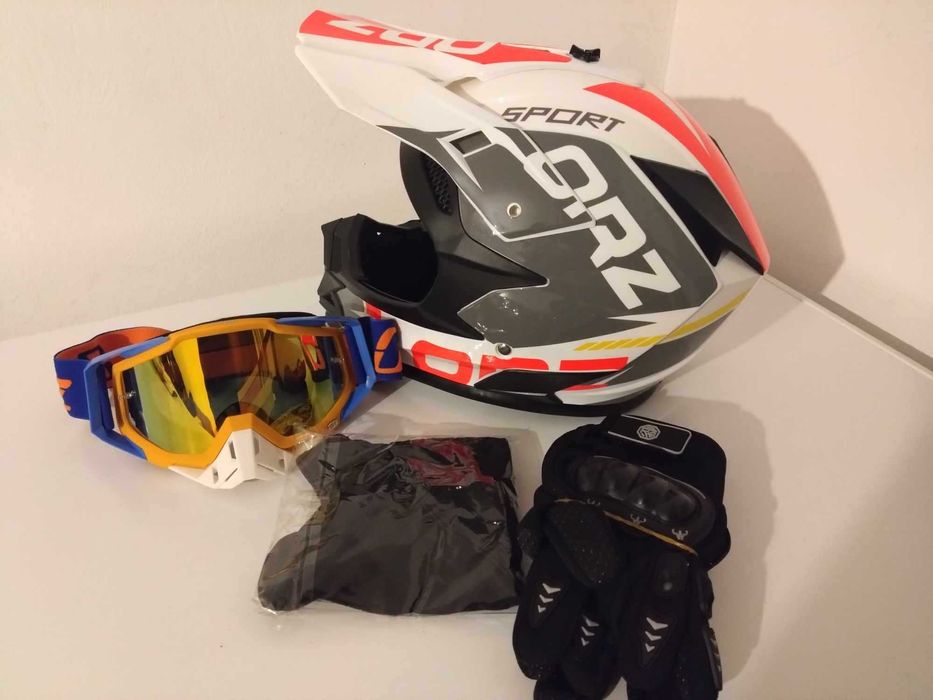 Casca moto/enduro/atv  +Ochelari+Manusi+Cagula