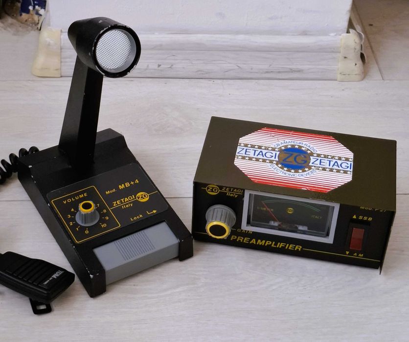 Zetagi MB+4 CB Radio mic base + Zetagi Mod. P27 CB citizen band Preamp