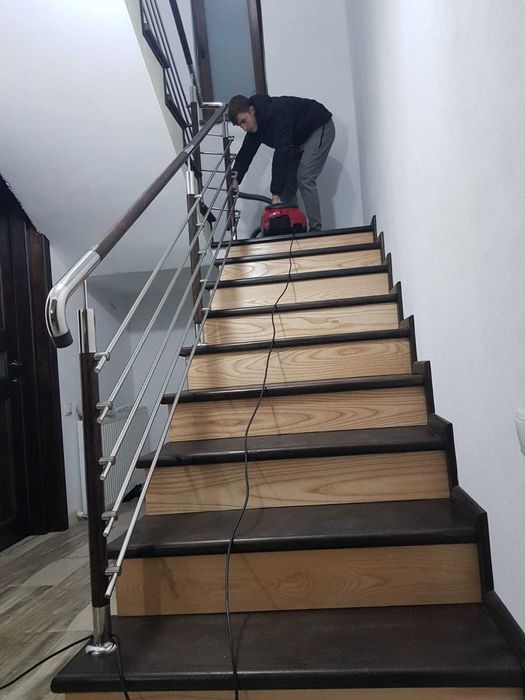 Balustrade din inox cu lemn,scara din lemn ,lemn inox ,lemn,inox