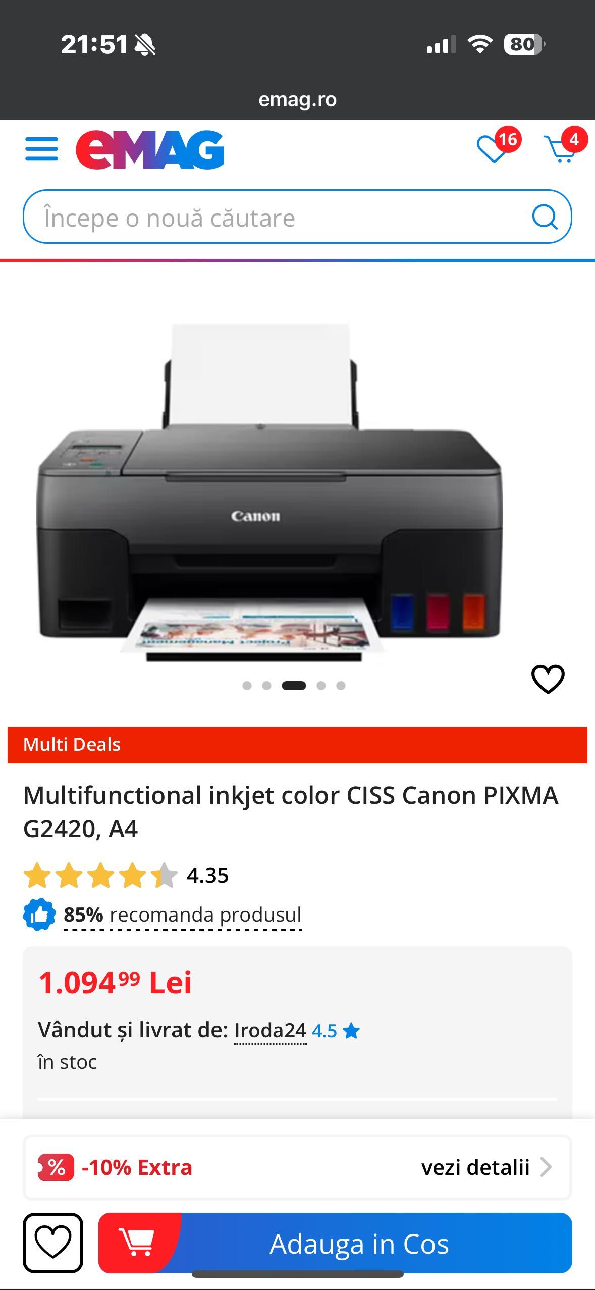 Imprimantă Canon G2420