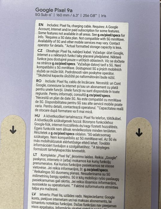 NOU! SIGILAT!Google Pixel 9a 256GB Iris - Garantie 2 ani