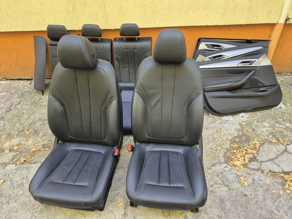 Interior piele neagra complet BMW G31 touring full electric cu memorii