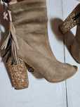 Botine negre si bej piele intoarsa,mar.38