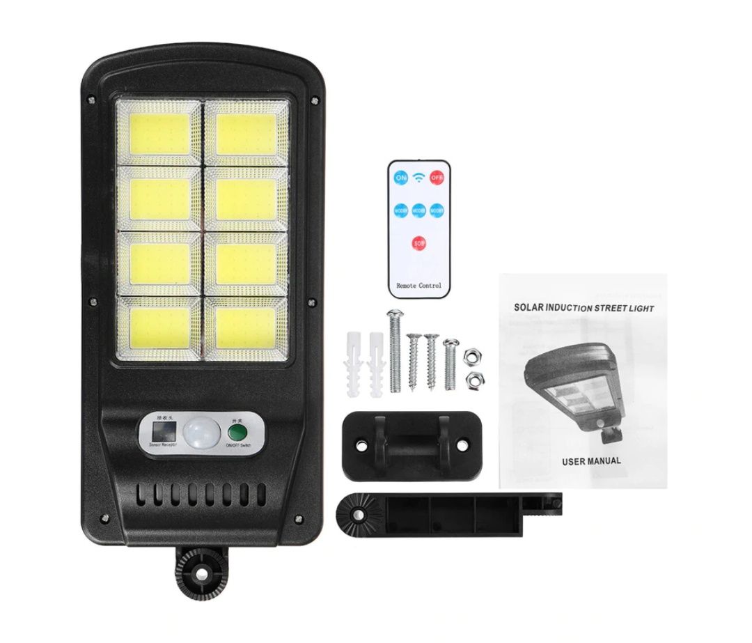 Set 2 lampi solare stradale 160 led telecomanda senzor de miscare