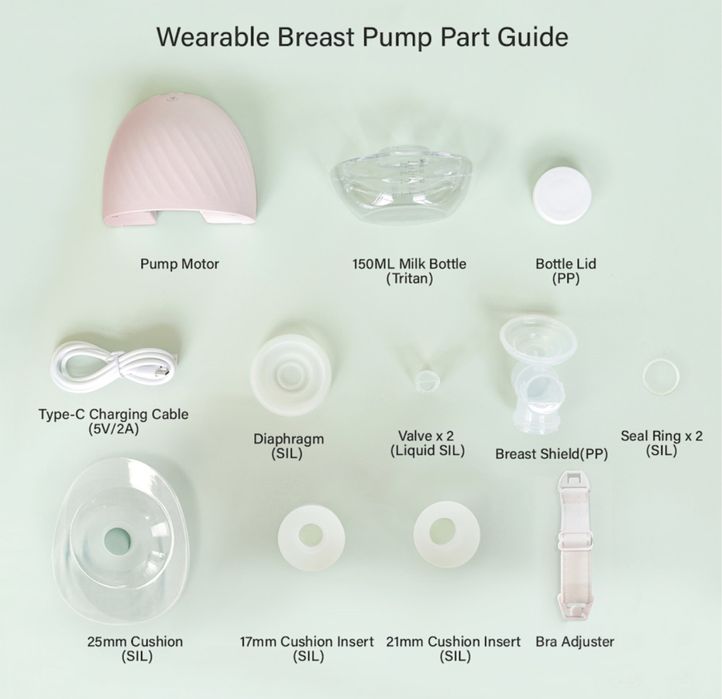 NOU Pompa de san electrica discreta, Horigen® Mom Go, portabila