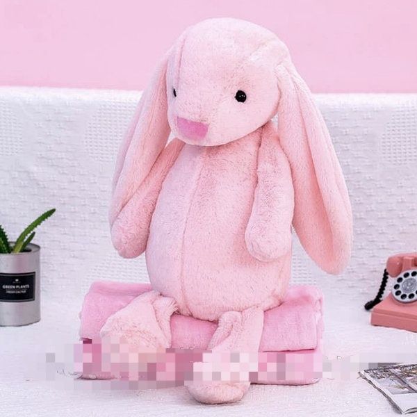 Кролик с пледом заяц игрушка мягкая с пледом