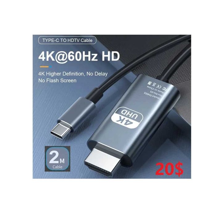 USB 3.1 Тип C к HDMI/DP 4К HDTV цифровой кабель-адаптер конвертер