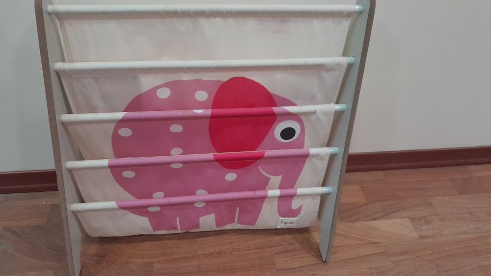 Етажерка 3 Sprouts, За детски книги, Слон, Розов